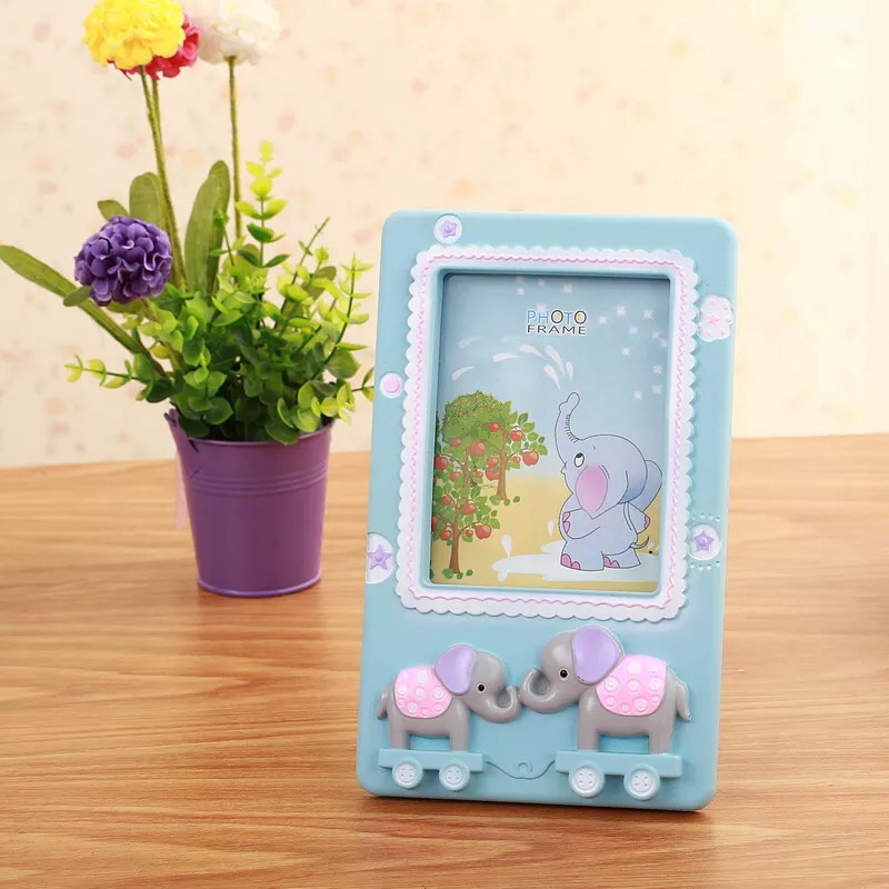 Haotao Photo Frame HT-LM7442 Painted Double Elephants 6-Inch (2 Colors)