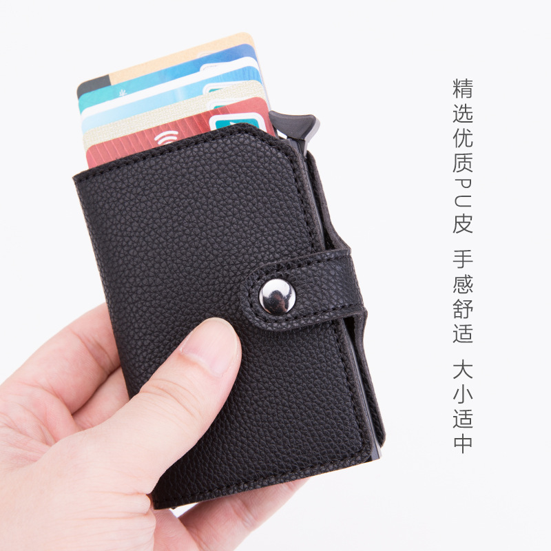 Antimagnetic credit card shield RFID anti-theft swipe case automatic spring card type metal aluminum wallet card case Antimagnetic credit card shield RFID anti-theft swipe case automatic spring card type metal aluminum wallet card case