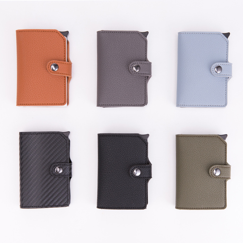 Antimagnetic credit card shield RFID anti-theft swipe case automatic spring card type metal aluminum wallet card case Antimagnetic credit card shield RFID anti-theft swipe case automatic spring card type metal aluminum wallet card case