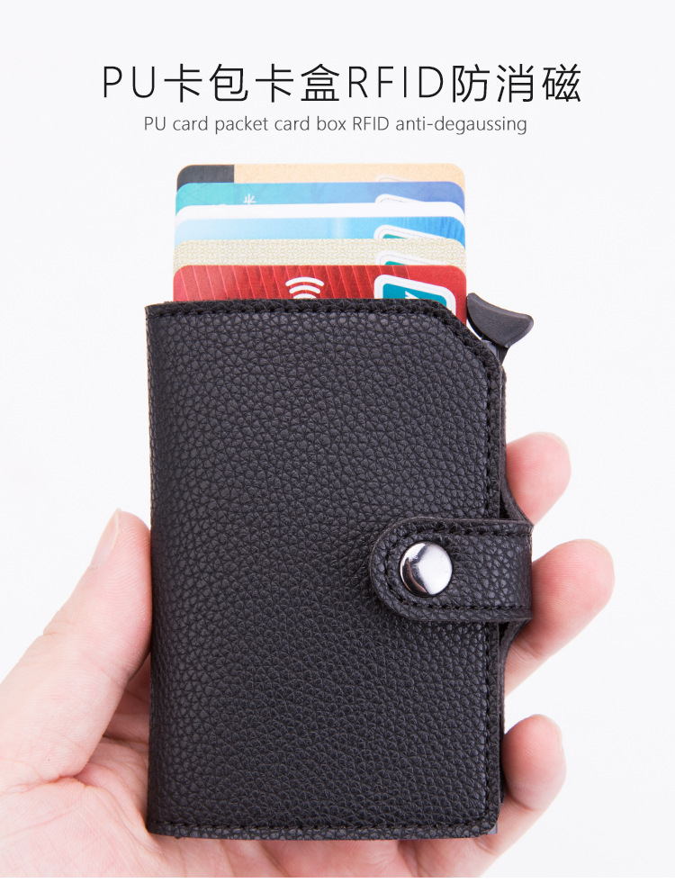 Antimagnetic credit card shield RFID anti-theft swipe case automatic spring card type metal aluminum wallet card case Antimagnetic credit card shield RFID anti-theft swipe case automatic spring card type metal aluminum wallet card case
