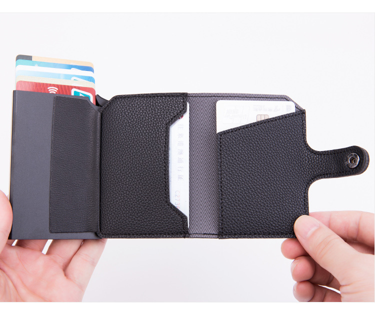 Antimagnetic credit card shield RFID anti-theft swipe case automatic spring card type metal aluminum wallet card case Antimagnetic credit card shield RFID anti-theft swipe case automatic spring card type metal aluminum wallet card case