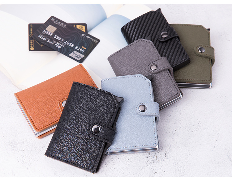 Antimagnetic credit card shield RFID anti-theft swipe case automatic spring card type metal aluminum wallet card case Antimagnetic credit card shield RFID anti-theft swipe case automatic spring card type metal aluminum wallet card case