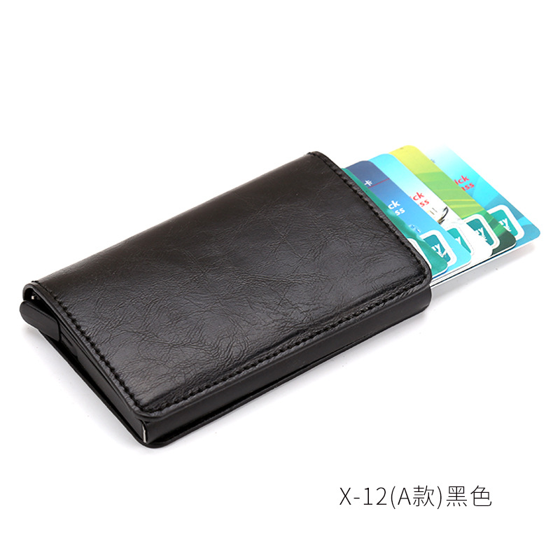 Foreign Trade Card Package Metallic Aluminium Anti-Theft Swiping Anti-Magnetic RFID Wallet Credit Cassette Automatic Pop-up Cassette Business Card Case