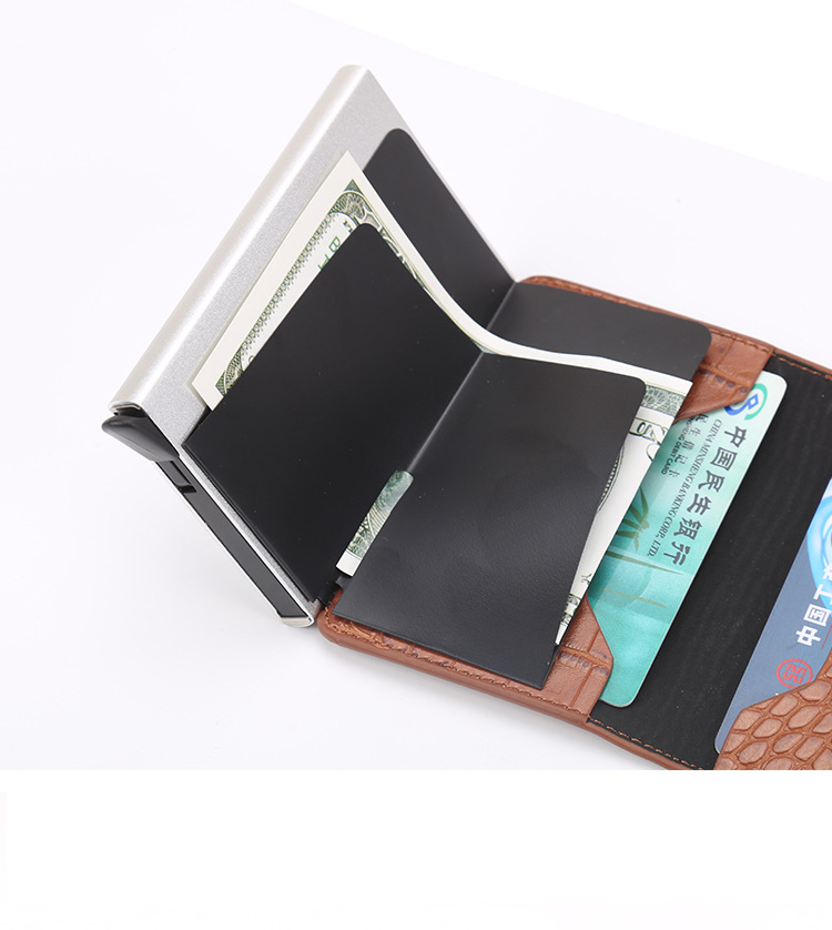 Foreign Trade Card Package Metallic Aluminium Anti-Theft Swiping Anti-Magnetic RFID Wallet Credit Cassette Automatic Pop-up Cassette Business Card Case Foreign Trade Card Package Metallic Aluminium Anti-Theft Swiping Anti-Magnetic RFID Wallet Credit Cassette Automatic Pop-up Cassette Business Card Case