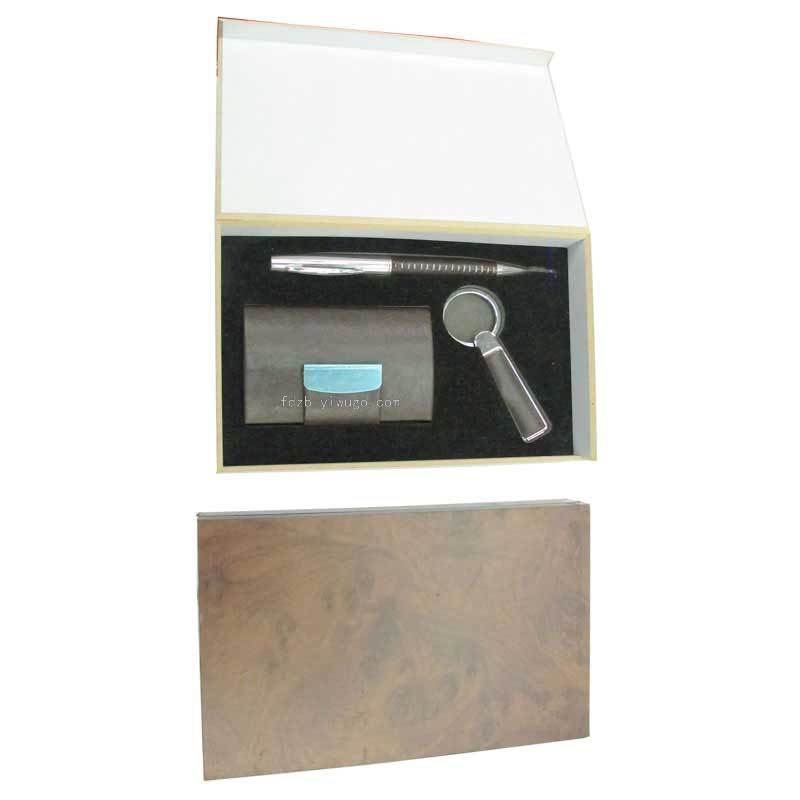 Fashion Cardcase Set Leather Keychain Business Enterprise Annual Meeting Staff Card Case Gift Set