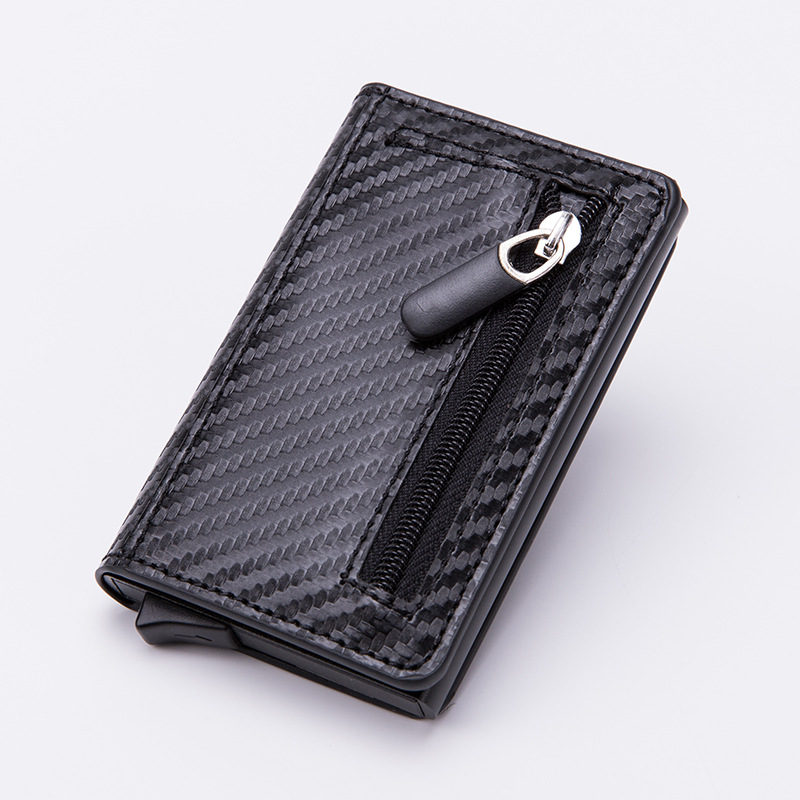 Anti-Theft Antimagnetic Card Case Aluminum Alloy Hand Push Card Holder Coin Purse RFID Credit Card Holder