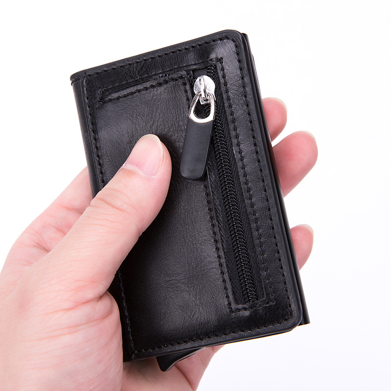 Anti-Theft Antimagnetic Card Case Aluminum Alloy Hand Push Card Holder Coin Purse RFID Credit Card Holder Anti-Theft Antimagnetic Card Case Aluminum Alloy Hand Push Card Holder Coin Purse RFID Credit Card Holder