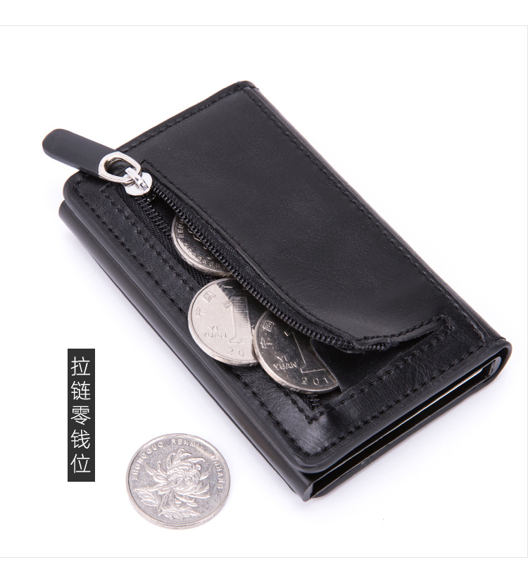 Anti-Theft Antimagnetic Card Case Aluminum Alloy Hand Push Card Holder Coin Purse RFID Credit Card Holder Anti-Theft Antimagnetic Card Case Aluminum Alloy Hand Push Card Holder Coin Purse RFID Credit Card Holder