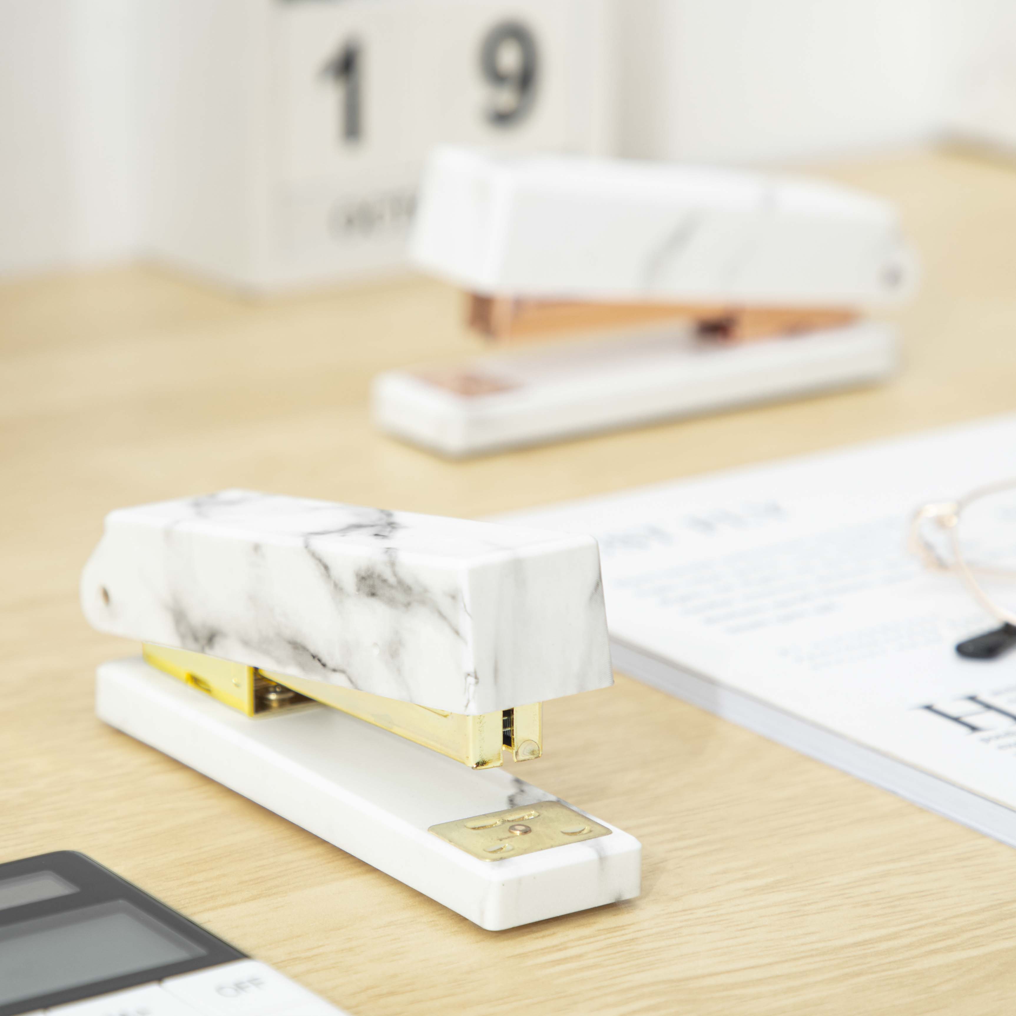 Marble Pattern Acrylic Office Supplies Stapler