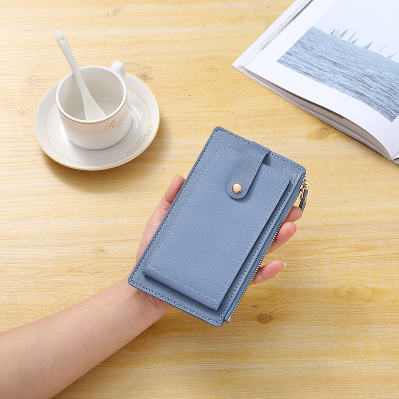 Women&#039;s Folding Long Flip Wallet Fashion Simple Japanese Card Holder Card Case Leather PU Wallet