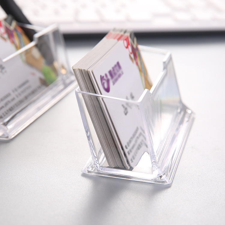 Judian Stationery Acrylic Desktop Name Card Pedestal Transparent Desktop Business Card Case Storage Box Men and Women Business Business Card Holder