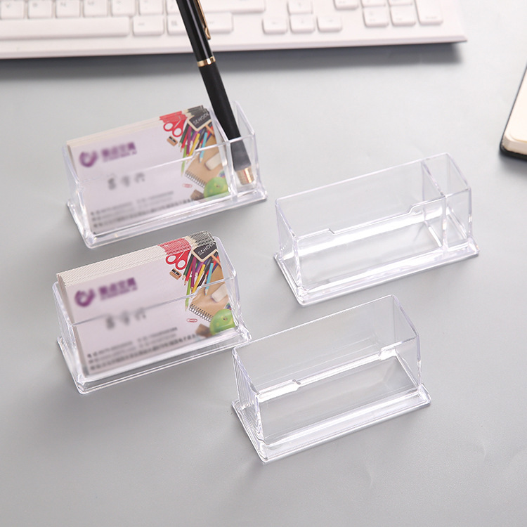 Judian Stationery Acrylic Desktop Name Card Pedestal Transparent Desktop Business Card Case Storage Box Men and Women Business Business Card Holder