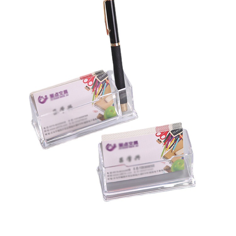 Judian Stationery Acrylic Desktop Name Card Pedestal Transparent Desktop Business Card Case Storage Box Men and Women Business Business Card Holder