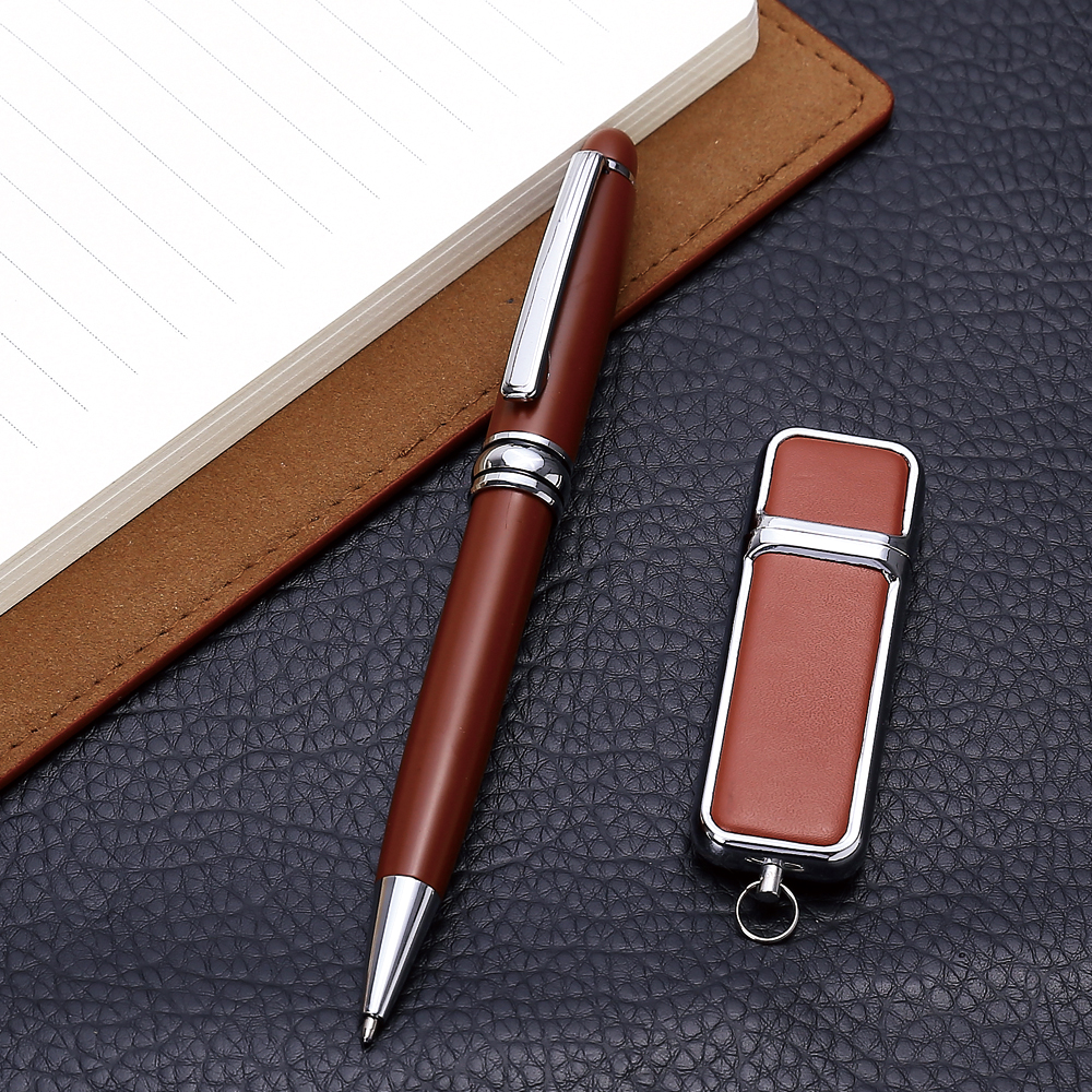 Brown PU Notebook Set Creative Card Case Gift Metal Ball Point Pen Business U Disk Gift Set Brown PU Notebook Set Creative Card Case Gift Metal Ball Point Pen Business U Disk Gift Set
