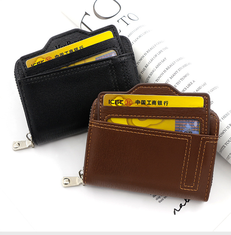 Men Women Wallet Card Holder Car Drawing Document Package Card Case Solid Color Short Zip Organ Card Holder Men Women Wallet Card Holder Car Drawing Document Package Card Case Solid Color Short Zip Organ Card Holder