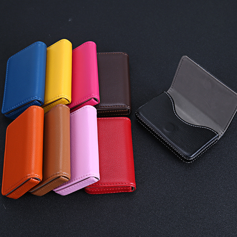In Stock Wholesale Card Case Creative Gift Business Card Case Card Box Full Cover Pu Card Case Business Card Case Magnetic Business Card Holder