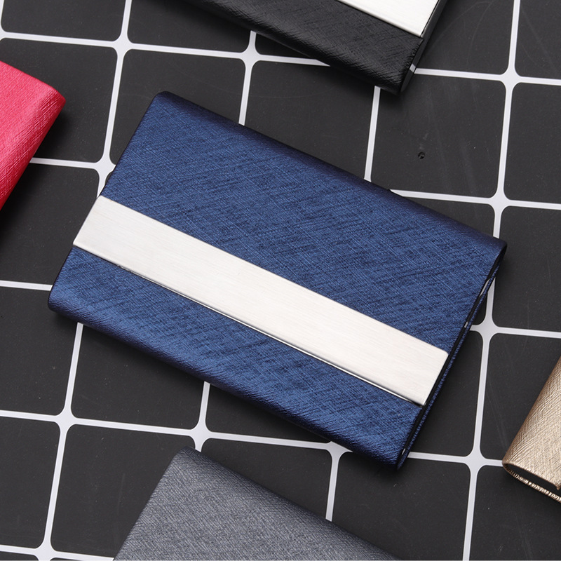 Steel Wire Pattern Business Card Case Aluminum Alloy Creative Personality New Business Card Holder New Business Credit Card Business Card Holder