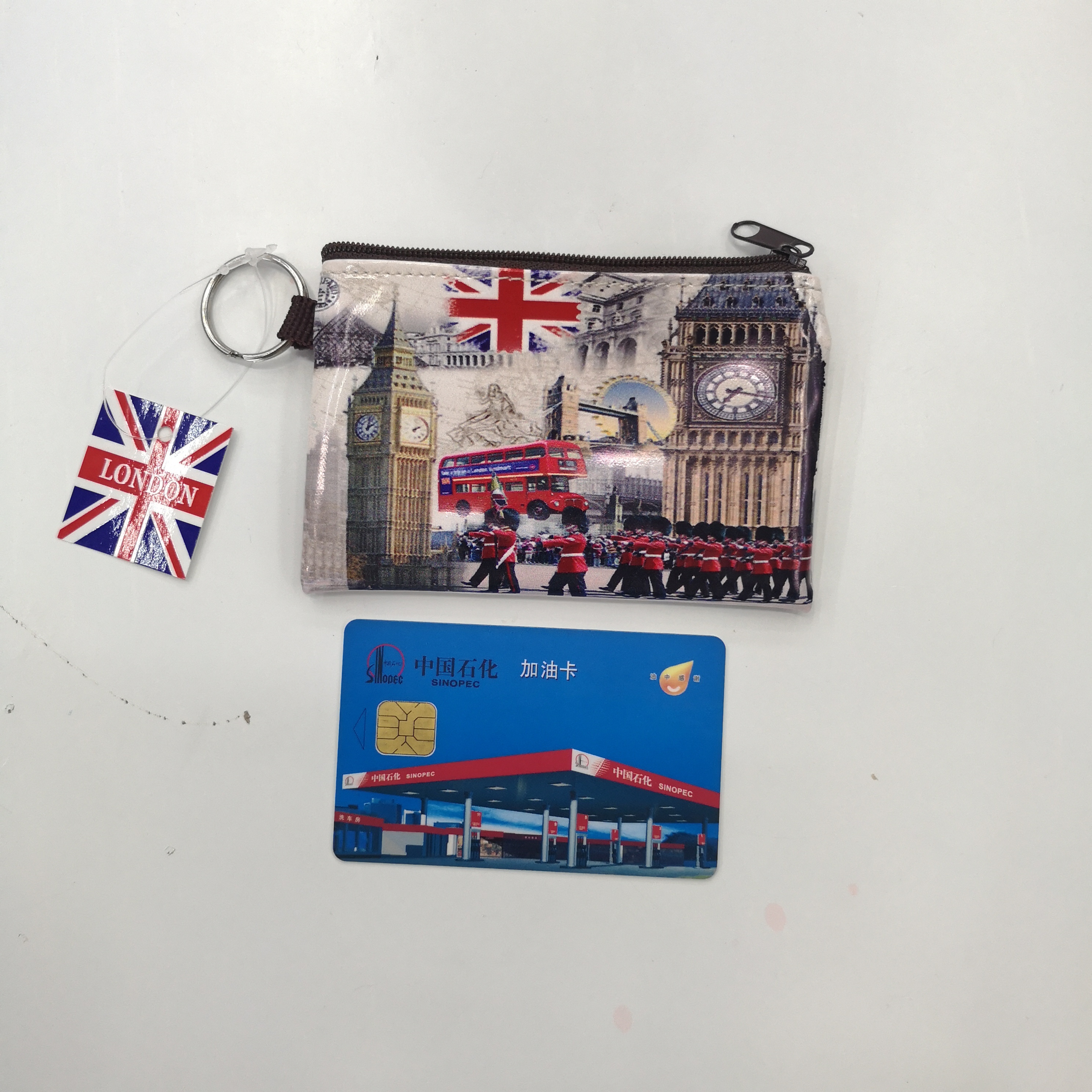 Buhechu British Style Union Flag Card Holder Card Case Big Ben Coin Bag Coin Purse Key Buggy Bag Customization
