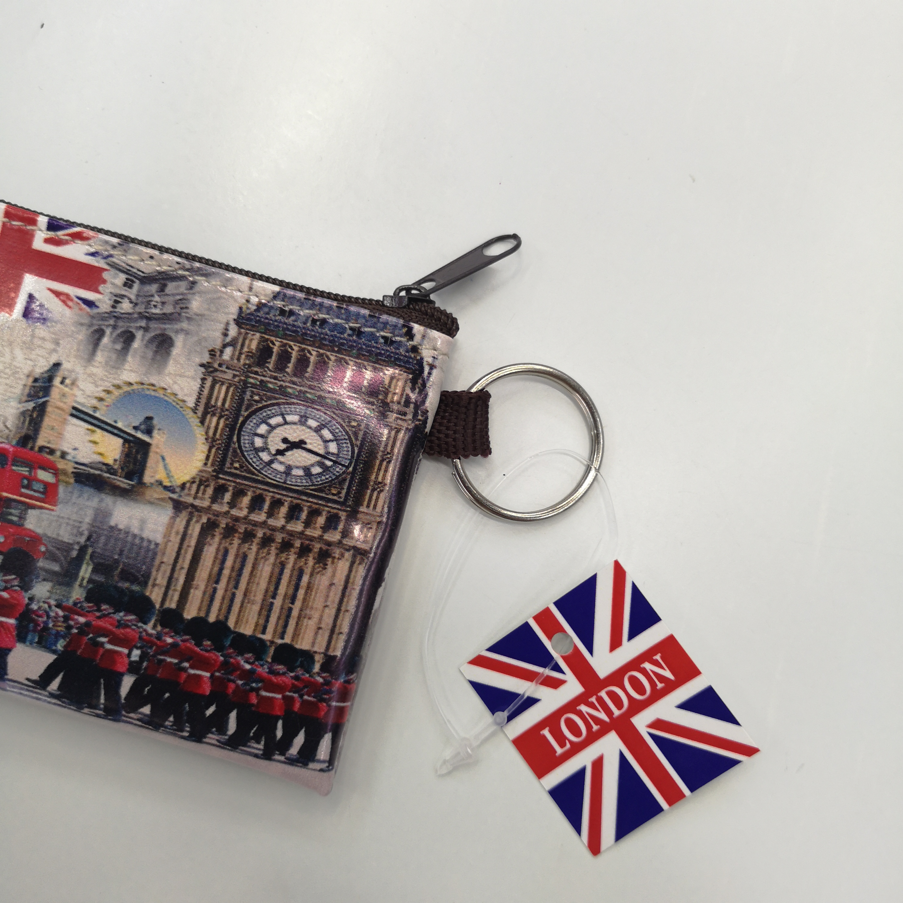 Buhechu British Style Union Flag Card Holder Card Case Big Ben Coin Bag Coin Purse Key Buggy Bag Customization