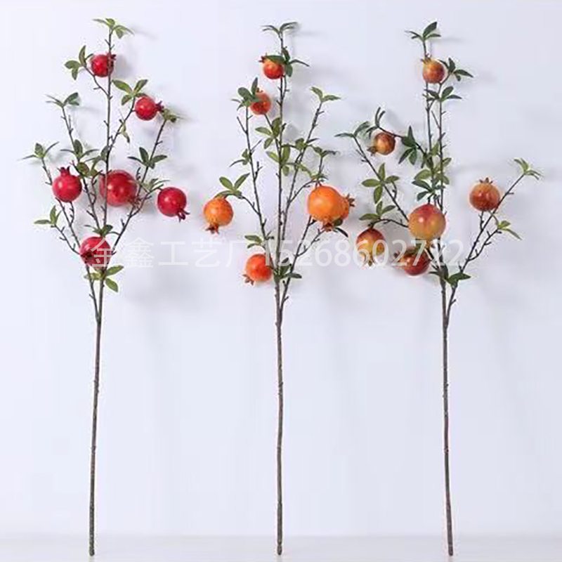 1Pcs Fake Artificial Rose Fruit Pomegranate Berries Red Yellow Bouquet Floral Garden Home Decor Berries diy Artificial f