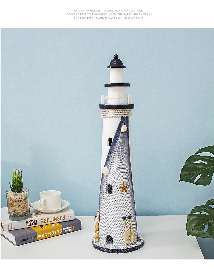 Mediterranean Style Creative Solid Wood Quality Crafts Lighthouse Retro Handmade Large, Medium and Small Size Home Ornaments Mediterranean Style Creative Solid Wood Quality Crafts Lighthouse Retro Handmade Large, Medium and Small Size Home Ornaments