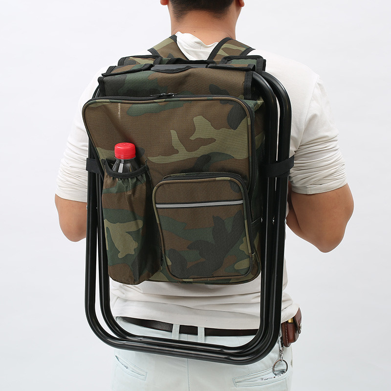 Outdoor Multifunctional Folding Stool Portable Ice Pack Stool Insulated Bag Can Back Fishing Chair Beach Chair Picnic Bag