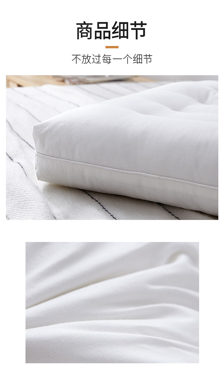 New Pillow Cotton Rounded Corner Antibacterial Low Loft Pillow Insert Hot Selling Product Factory Direct Sales
