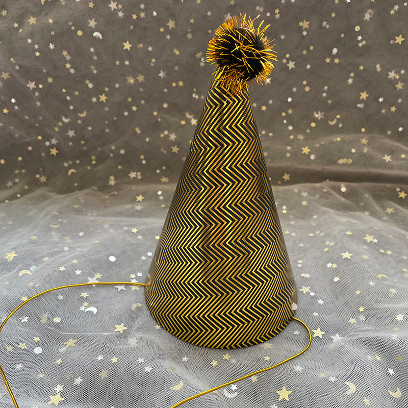 17cm Birthday Hat Printing Holiday Party Pointed Corner Paper Birthday Hat Fur Ball Tricorne Decoration Supplies 17cm Birthday Hat Printing Holiday Party Pointed Corner Paper Birthday Hat Fur Ball Tricorne Decoration Supplies