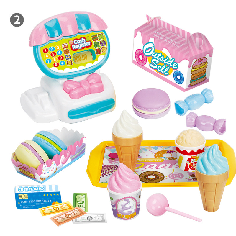 Educational Simulation Cash Register Girl's and Boy's Baby House Playing Toy Multi-Accessories Hamburger Bread Dessert Set Educational Simulation Cash Register Girl's and Boy's Baby House Playing Toy Multi-Accessories Hamburger Bread Dessert Set