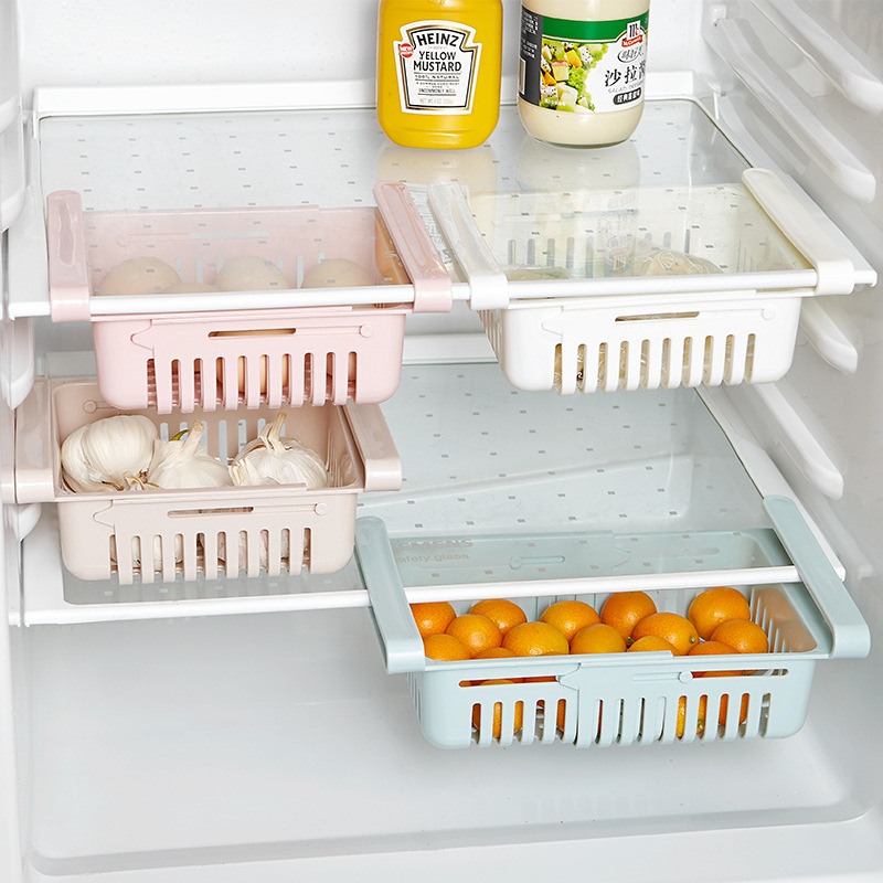 2968 Refrigerator Porting Plate Multi-Purpose Storage Rack Refrigerator Fresh-Keeping Pull-out Assorted Storage Box Storage Rack