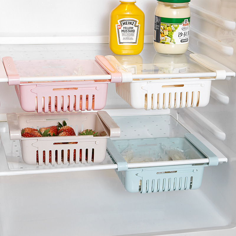 2968 Refrigerator Porting Plate Multi-Purpose Storage Rack Refrigerator Fresh-Keeping Pull-out Assorted Storage Box Storage Rack