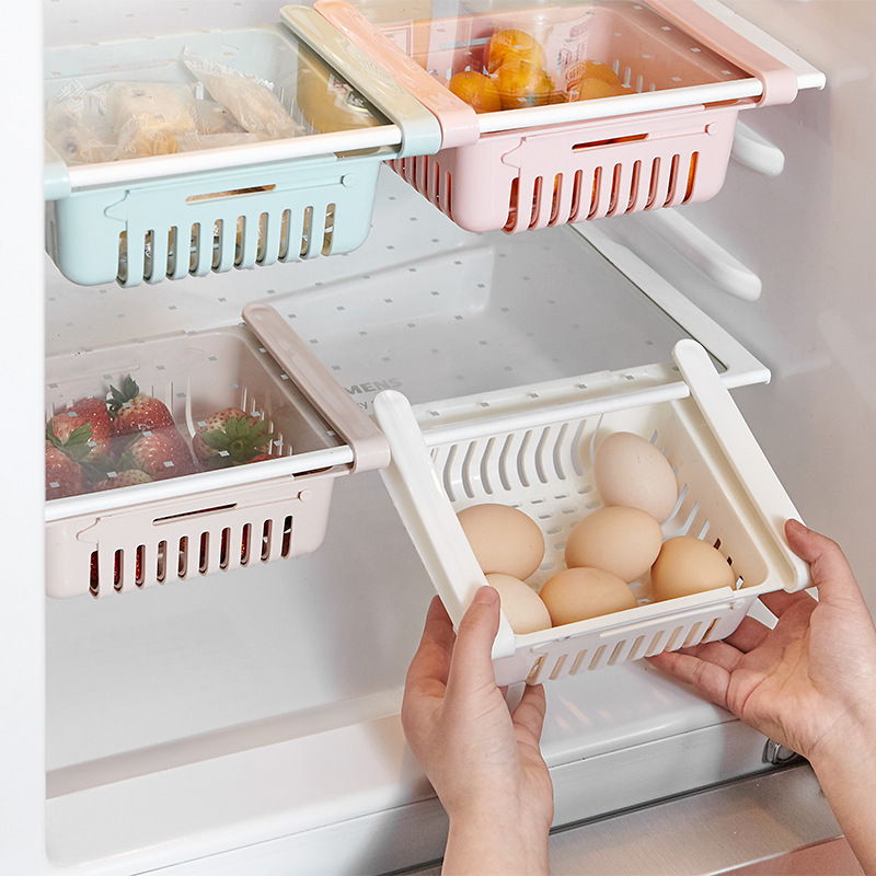 2968 Refrigerator Porting Plate Multi-Purpose Storage Rack Refrigerator Fresh-Keeping Pull-out Assorted Storage Box Storage Rack