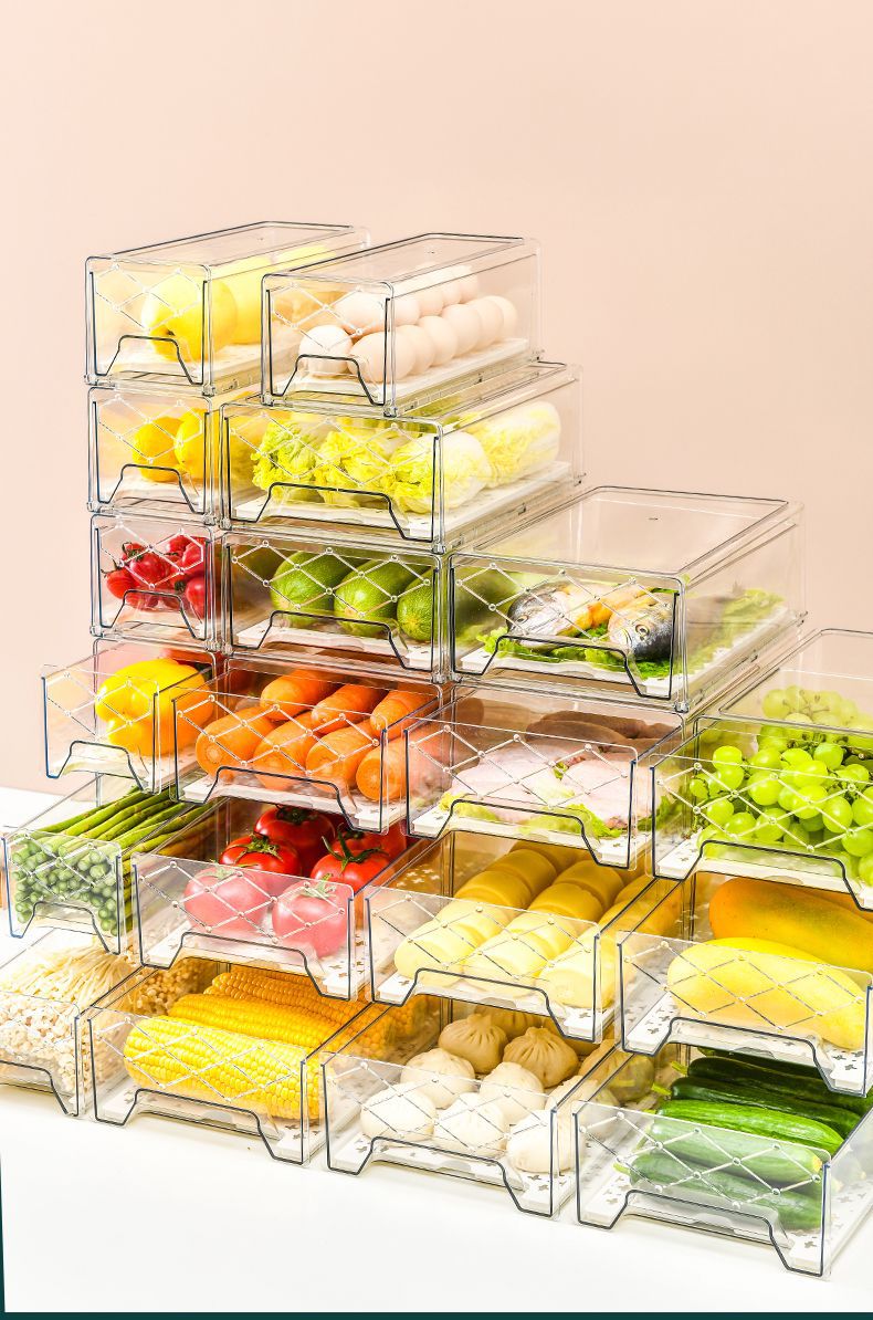 Drawer-Style Refrigerator Storage Box Fruit and Vegetable Crisper Stackable New Refrigerator Crisper Transparent Fresh-Keeping Drawer-Style Refrigerator Storage Box Fruit and Vegetable Crisper Stackable New Refrigerator Crisper Transparent Fresh-Keeping