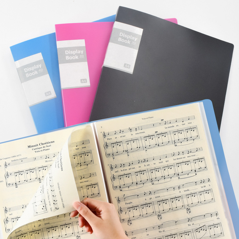 Multi-Layer Info Booklet A4 Transparent Insert Folder Large Capacity Thickened Loose-Leaf Information Bag Student Test Paper File Binder
