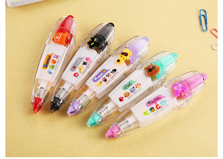 [AGU] Orange Forest Creative Cartoon Push Lace Band Correction Tape Stationery Decoration Supplies Wholesale