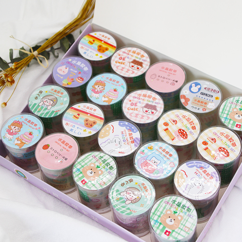 Transparent Stationery Small Tape Student Office Supplies High Adhesive Sealing Tape Tool Supplies Set Custom Wholesale