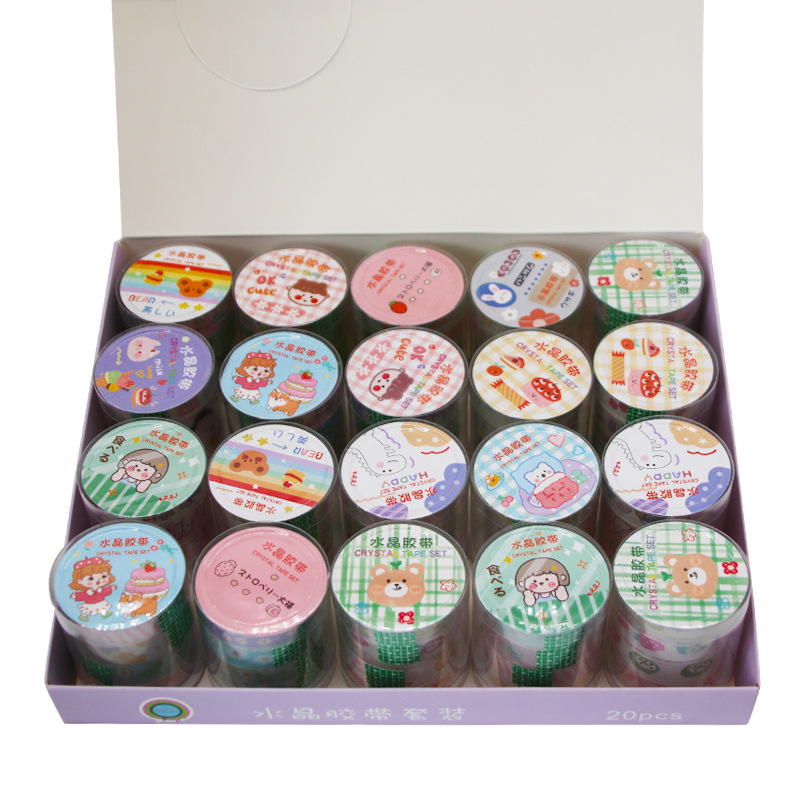 Transparent Stationery Small Tape Student Office Supplies High Adhesive Sealing Tape Tool Supplies Set Custom Wholesale
