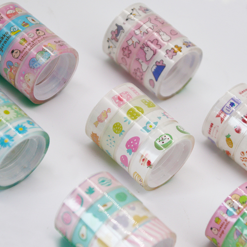 Transparent Stationery Small Tape Student Office Supplies High Adhesive Sealing Tape Tool Supplies Set Custom Wholesale