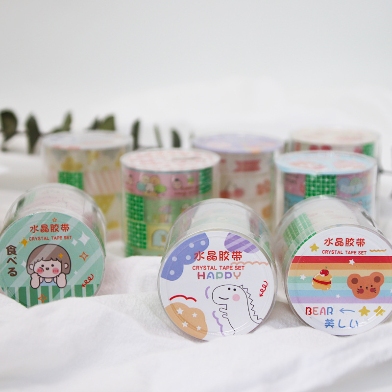 Transparent Stationery Small Tape Student Office Supplies High Adhesive Sealing Tape Tool Supplies Set Custom Wholesale