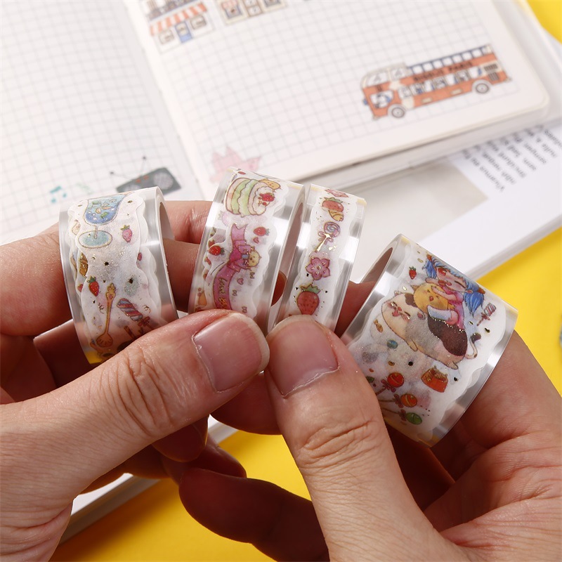 Gilding Japanese and Paper Adhesive Tape Sets Creative Cartoon Handmade DIY Hand Account Stickers Student Stationery Decorative Stickers