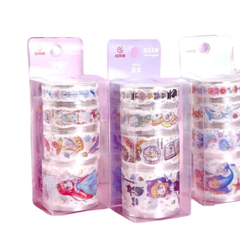 Gilding Japanese and Paper Adhesive Tape Sets Creative Cartoon Handmade DIY Hand Account Stickers Student Stationery Decorative Stickers