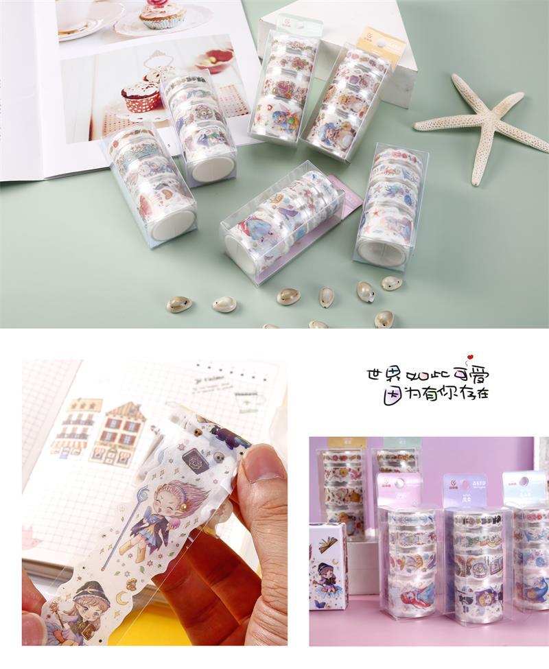 Gilding Japanese and Paper Adhesive Tape Sets Creative Cartoon Handmade DIY Hand Account Stickers Student Stationery Decorative Stickers