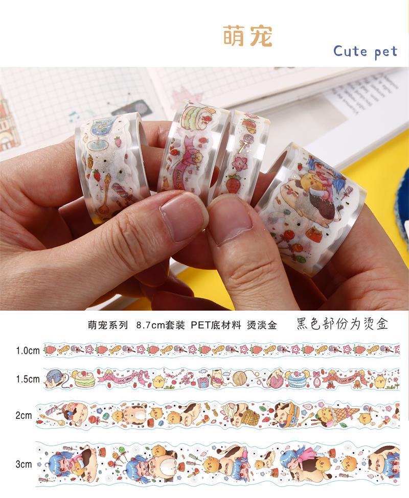 Gilding Japanese and Paper Adhesive Tape Sets Creative Cartoon Handmade DIY Hand Account Stickers Student Stationery Decorative Stickers