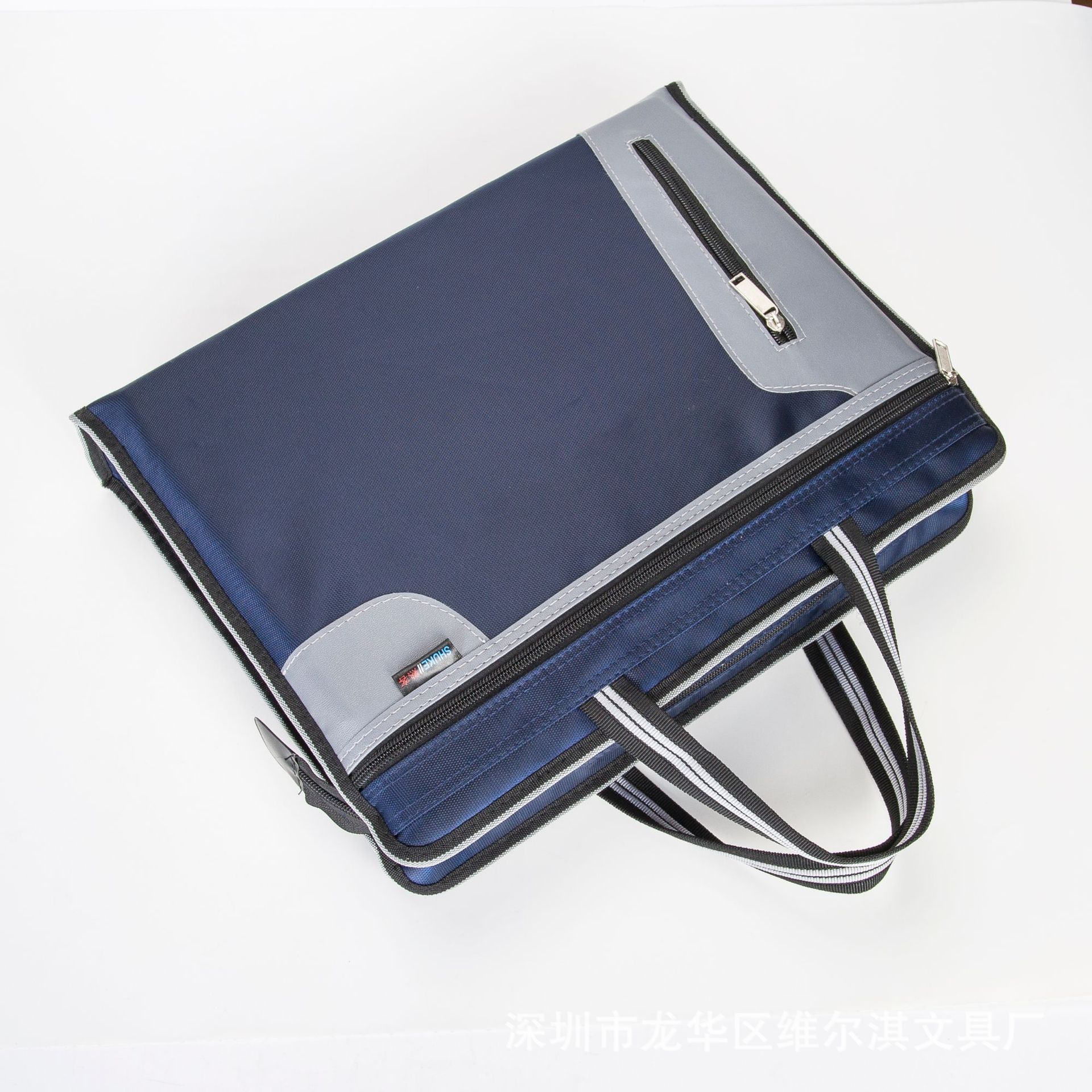 Portable document bag canvas B4 double zipper bag Oxford cloth information conference bag customizable printing logo Portable document bag canvas B4 double zipper bag Oxford cloth information conference bag customizable printing logo