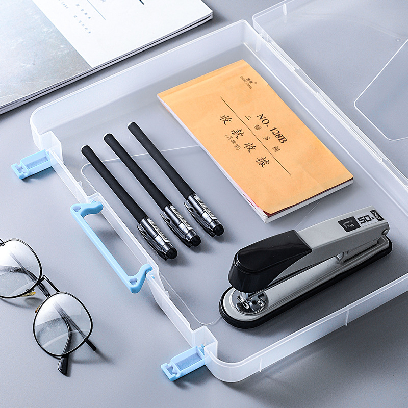 KM6318 transparent paper binder A4 folder plastic file box information file bag portable
