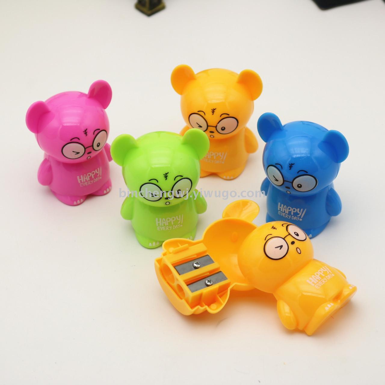 Mouse pencil sharpener Bear Pencil sharpener double hole pencil sharpener cartoon animal pencil sharpener l stationery 