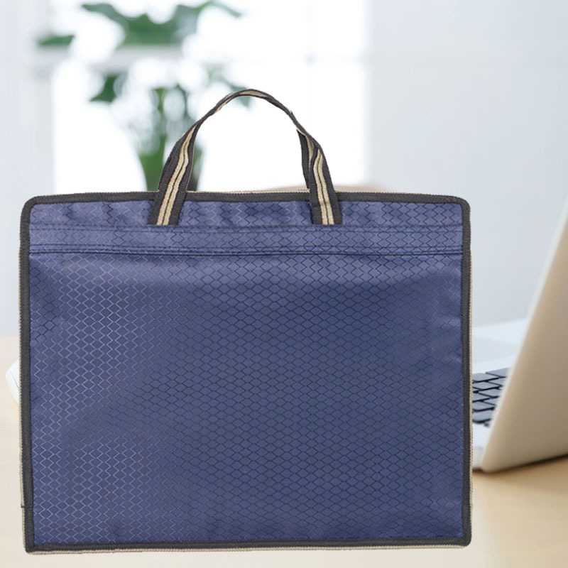 Wholesale Ball Pattern A4 Portable Zippered File Information Bag Oxford Briefcase Office Conference Bag Custom Logo