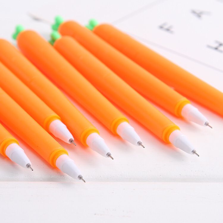 Korean Simulation Carrot Pen Signature Gel Pen Student Creativity Cute Ball Pen Office Stationery Personalized Pens