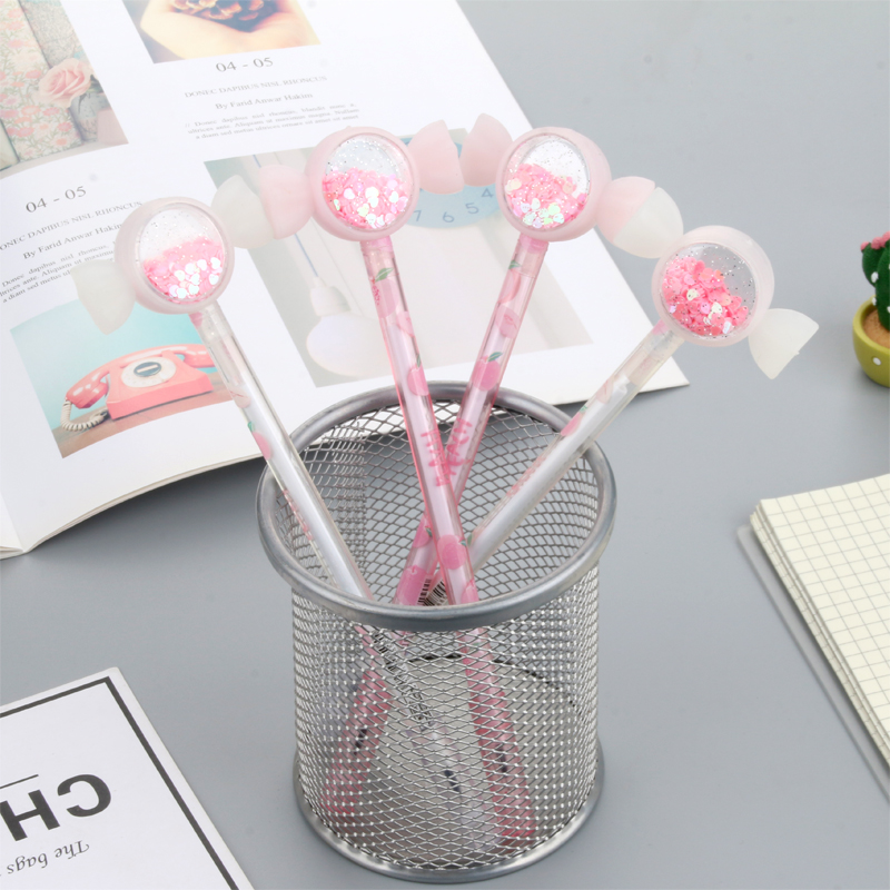 Pink Girl Heart Cute Creative Little Fairy Signature Pen Exam Ball Pen Sequins Candy Gel Pen