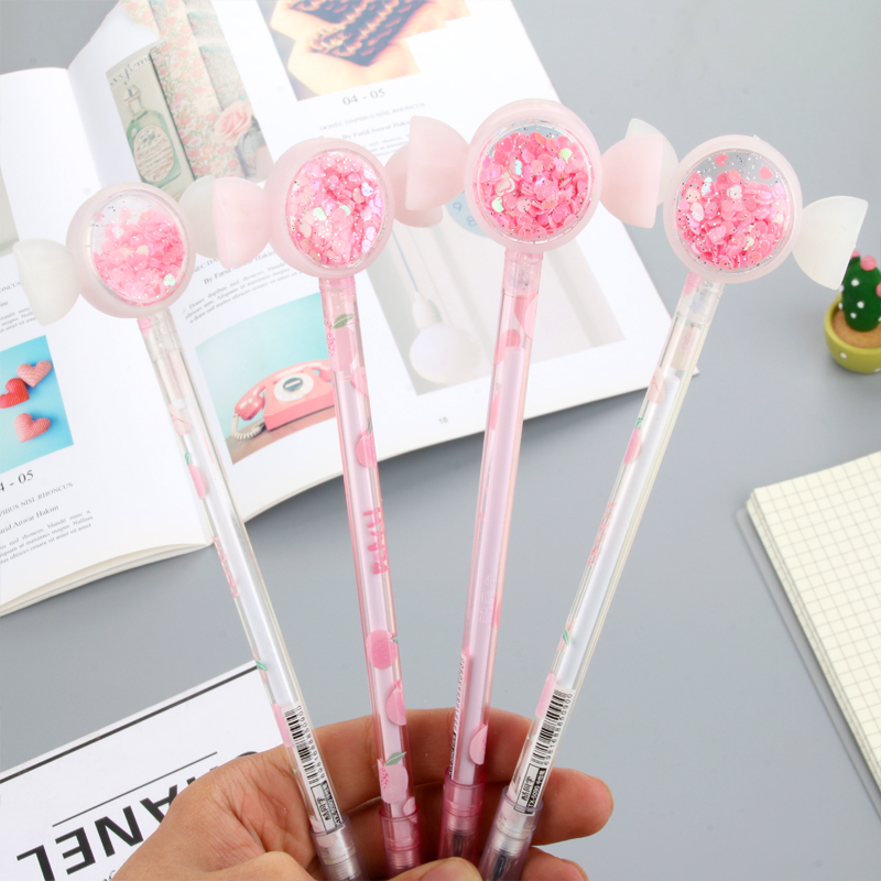 Pink Girl Heart Cute Creative Little Fairy Signature Pen Exam Ball Pen Sequins Candy Gel Pen